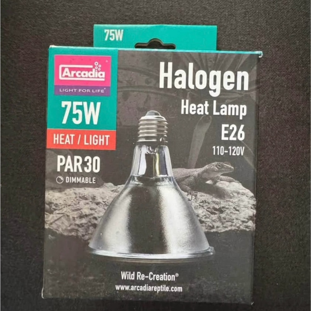 Arcadia Reptile Heat Bulb 75W - Black and Green